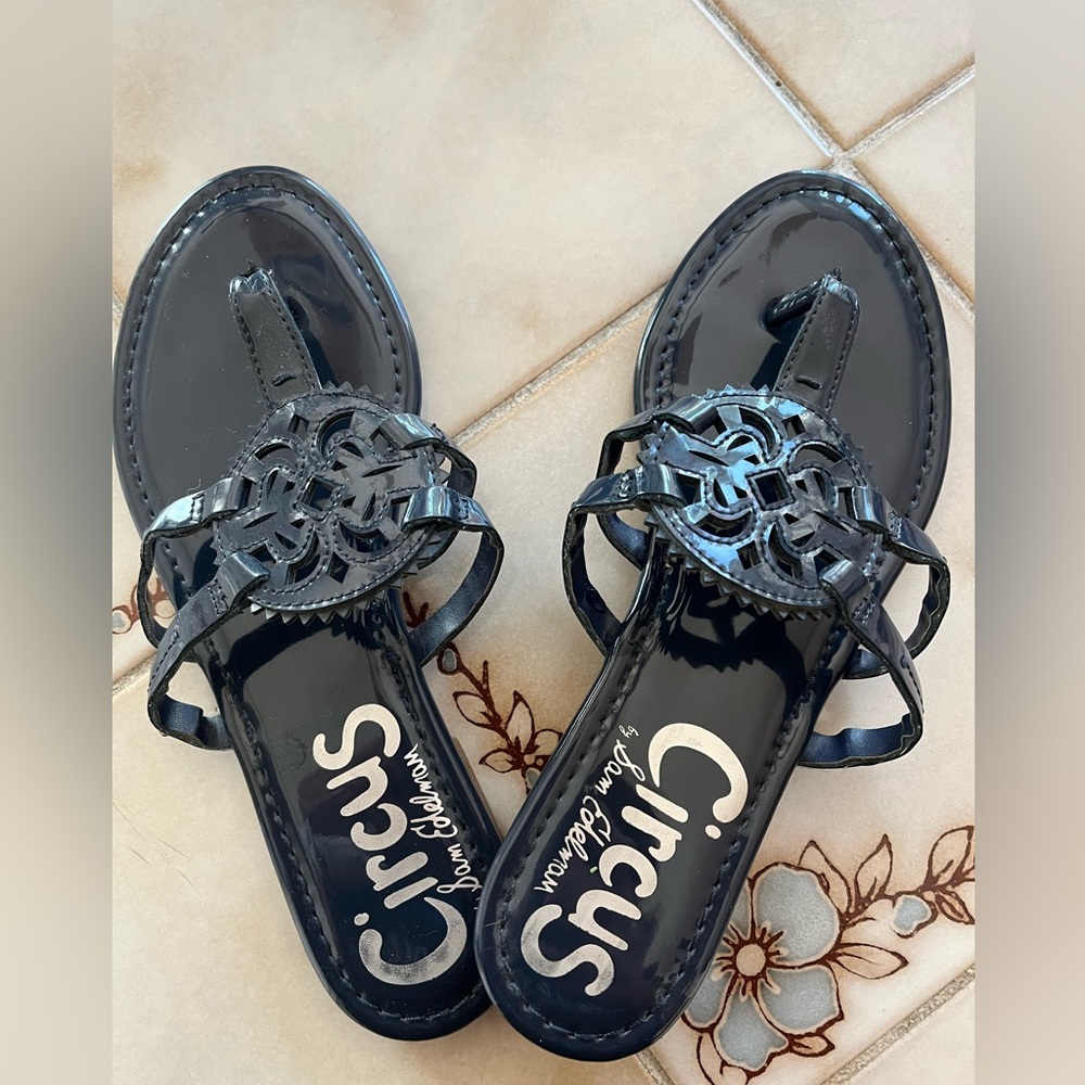 Navy Blue Patent-leather sandals. Brand is Circus, by: Sam Edelman   Size 7